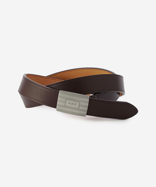 Bshop（ビショップ）の「ERP.｜〈別注〉ART-DECO INITIAL BUCKLE BELT. UNISEX（ベルト・レディース・ブラック/ブラウン系その他/ダークブラウン・95/105）」の2枚目の写真