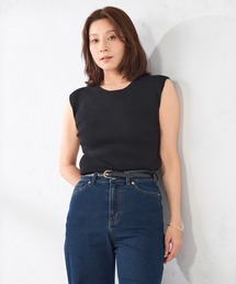 麻入りリブニット