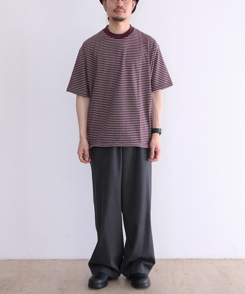 Healthknit(ヘルスニット)の「Healthknit Classic Border Jersey Crewneck S/S (#51047)(Tシャツ/カットソー・メンズ・パープル系その他/ブラック系その他・MEDIUM/LARGE/X-LARGE)」の3枚目の写真