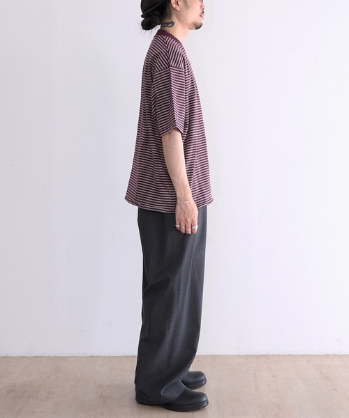 Healthknit(ヘルスニット)の「Healthknit Classic Border Jersey Crewneck S/S (#51047)(Tシャツ/カットソー・メンズ・パープル系その他/ブラック系その他・MEDIUM/LARGE/X-LARGE)」の4枚目の写真