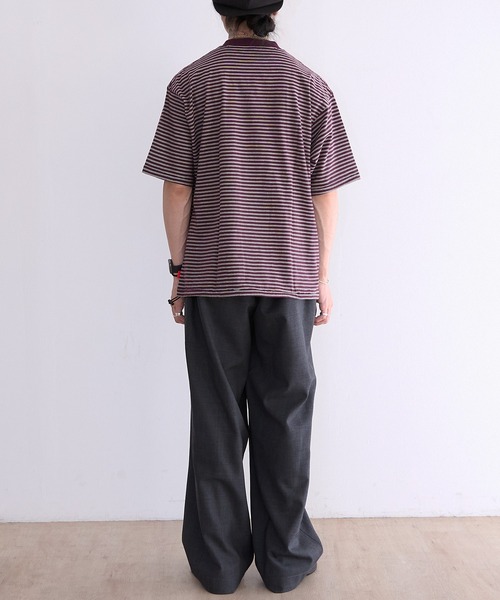 Healthknit(ヘルスニット)の「Healthknit Classic Border Jersey Crewneck S/S (#51047)(Tシャツ/カットソー・メンズ・パープル系その他/ブラック系その他・MEDIUM/LARGE/X-LARGE)」の5枚目の写真