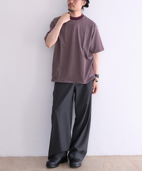 Healthknit(ヘルスニット)の「Healthknit Classic Border Jersey Crewneck S/S (#51047)(Tシャツ/カットソー・メンズ・パープル系その他/ブラック系その他・MEDIUM/LARGE/X-LARGE)」の7枚目の写真