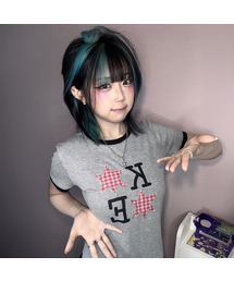 KEツースターパッチリンガー半袖Tシャツ