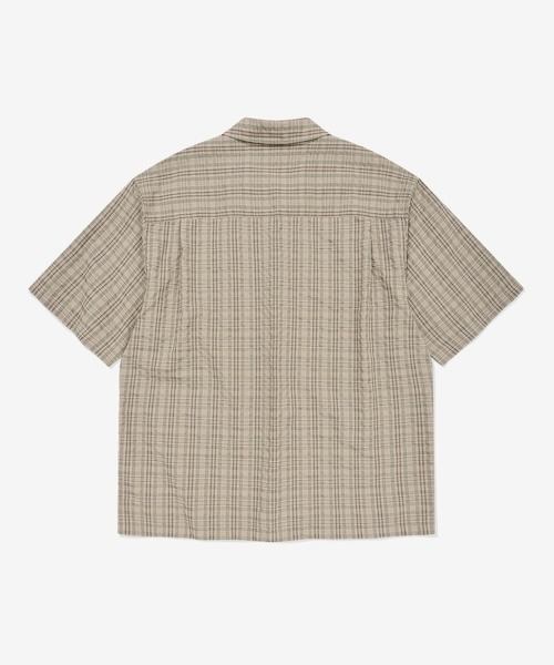 COVERNAT（カバーナット）の「[SOOBIN着用] SEERSUCKER CHECKED OPEN-COLLAR HALF SHIRT（シャツ/ブラウス・メンズ・カーキ系・X-LARGE/LARGE/MEDIUM/SMALL）」の10枚目の写真
