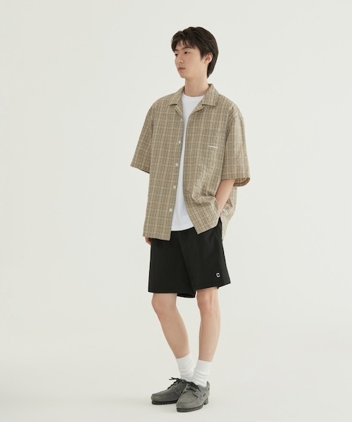 COVERNAT（カバーナット）の「[SOOBIN着用] SEERSUCKER CHECKED OPEN-COLLAR HALF SHIRT（シャツ/ブラウス・メンズ・カーキ系・X-LARGE/LARGE/MEDIUM/SMALL）」の3枚目の写真