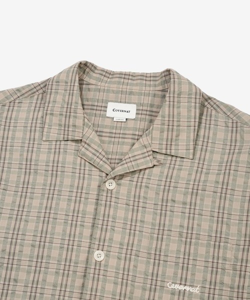 COVERNAT（カバーナット）の「[SOOBIN着用] SEERSUCKER CHECKED OPEN-COLLAR HALF SHIRT（シャツ/ブラウス・メンズ・カーキ系・X-LARGE/LARGE/MEDIUM/SMALL）」の11枚目の写真