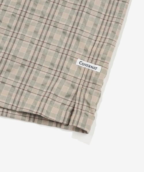 COVERNAT（カバーナット）の「[SOOBIN着用] SEERSUCKER CHECKED OPEN-COLLAR HALF SHIRT（シャツ/ブラウス・メンズ・カーキ系・X-LARGE/LARGE/MEDIUM/SMALL）」の15枚目の写真