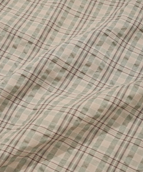 COVERNAT（カバーナット）の「[SOOBIN着用] SEERSUCKER CHECKED OPEN-COLLAR HALF SHIRT（シャツ/ブラウス・メンズ・カーキ系・X-LARGE/LARGE/MEDIUM/SMALL）」の17枚目の写真
