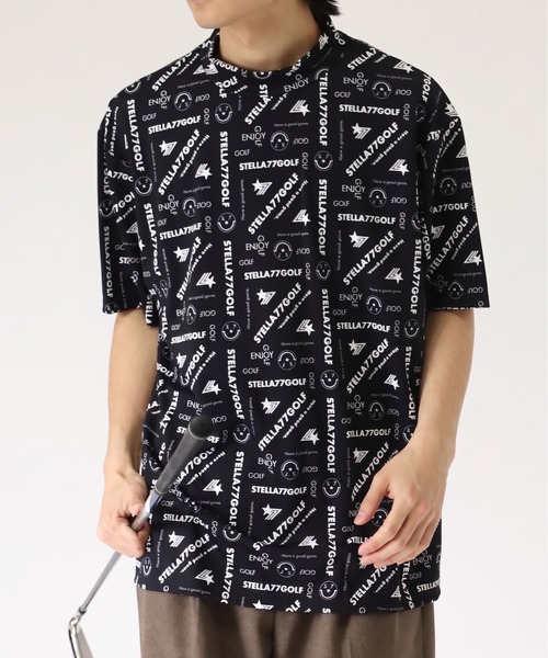 stella77golf(ステラセブンティーンセブンゴルフ)の「AC-TEX素材ゴルフモックネックTシャツ(Tシャツ/カットソー・メンズ・ブラック/ホワイト/ホワイト系/ブラック系・XL/XXL/M/L)」の4枚目の写真