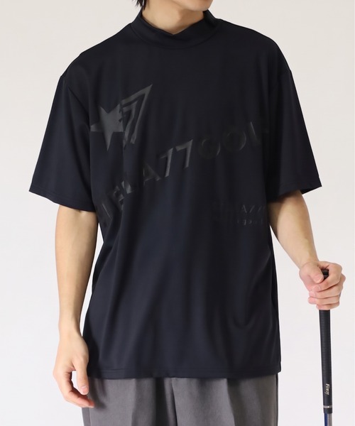 stella77golf(ステラセブンティーンセブンゴルフ)の「AC-TEX素材ゴルフモックネックTシャツ(Tシャツ/カットソー・メンズ・ブラック/ホワイト/ホワイト系/ブラック系・XL/XXL/M/L)」の3枚目の写真