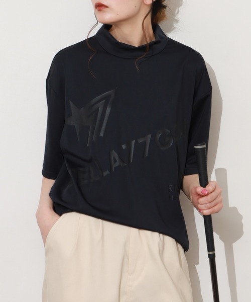 stella77golf(ステラセブンティーンセブンゴルフ)の「AC-TEX素材ゴルフモックネックTシャツ(Tシャツ/カットソー・メンズ・ブラック/ホワイト/ホワイト系/ブラック系・XL/XXL/M/L)」の5枚目の写真