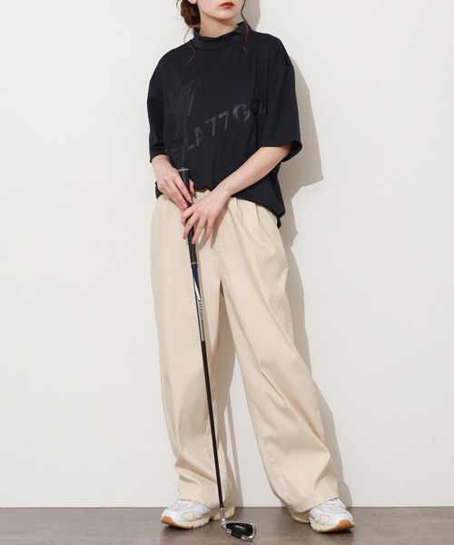 stella77golf(ステラセブンティーンセブンゴルフ)の「AC-TEX素材ゴルフモックネックTシャツ(Tシャツ/カットソー・メンズ・ブラック/ホワイト/ホワイト系/ブラック系・XL/XXL/M/L)」の6枚目の写真