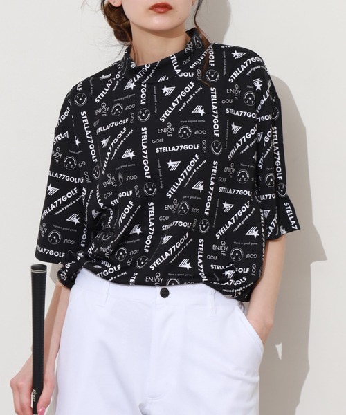stella77golf(ステラセブンティーンセブンゴルフ)の「AC-TEX素材ゴルフモックネックTシャツ(Tシャツ/カットソー・メンズ・ブラック/ホワイト/ホワイト系/ブラック系・XL/XXL/M/L)」の13枚目の写真