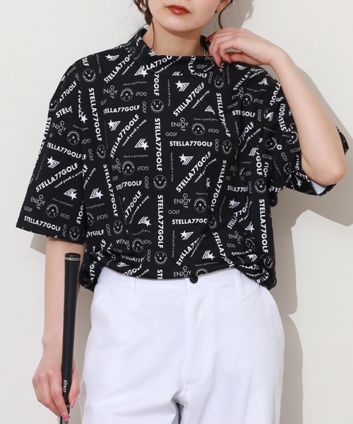 stella77golf(ステラセブンティーンセブンゴルフ)の「AC-TEX素材ゴルフモックネックTシャツ(Tシャツ/カットソー・メンズ・ブラック/ホワイト/ホワイト系/ブラック系・XL/XXL/M/L)」の14枚目の写真
