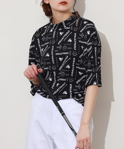 stella77golf(ステラセブンティーンセブンゴルフ)の「AC-TEX素材ゴルフモックネックTシャツ(Tシャツ/カットソー・メンズ・ブラック/ホワイト/ホワイト系/ブラック系・XL/XXL/M/L)」の15枚目の写真