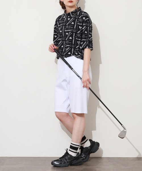 stella77golf(ステラセブンティーンセブンゴルフ)の「AC-TEX素材ゴルフモックネックTシャツ(Tシャツ/カットソー・メンズ・ブラック/ホワイト/ホワイト系/ブラック系・XL/XXL/M/L)」の16枚目の写真