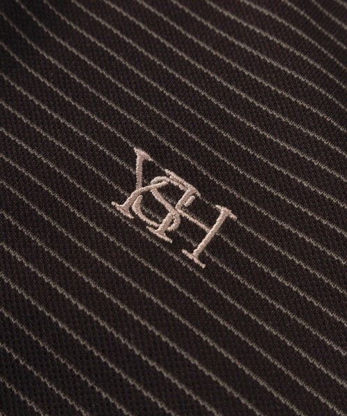 SlashDate(スラッシュデイト)の「【71】ワンポイント刺繍 ボーダー 襟ライン ドライ ポロシャツ 吸水速乾(ポロシャツ・メンズ・レッド/ブラウン/ブラック系その他/ブルー/ホワイト/ブラック・M/XL/L)」の14枚目の写真