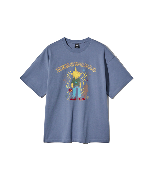 GAKKAI UNIONS(ガッカイユニオンズ)の「ヒーローワールド 半袖Tシャツ デニムブルー(Tシャツ/カットソー・レディース・その他・MEDIUM/LARGE)」の2枚目の写真