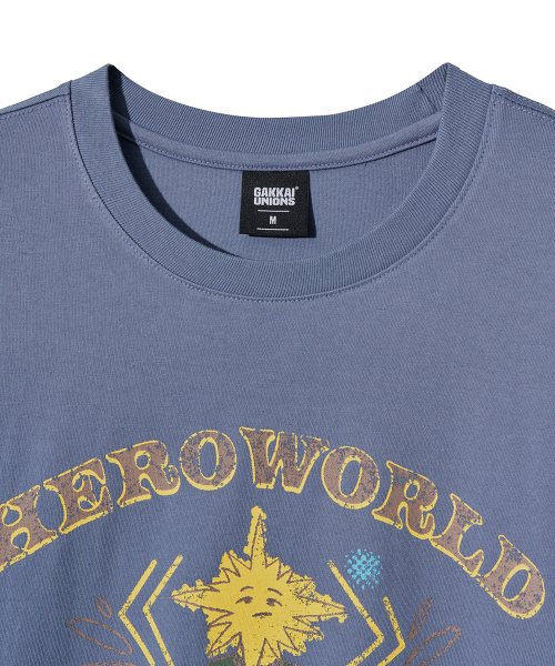 GAKKAI UNIONS(ガッカイユニオンズ)の「ヒーローワールド 半袖Tシャツ デニムブルー(Tシャツ/カットソー・レディース・その他・MEDIUM/LARGE)」の5枚目の写真