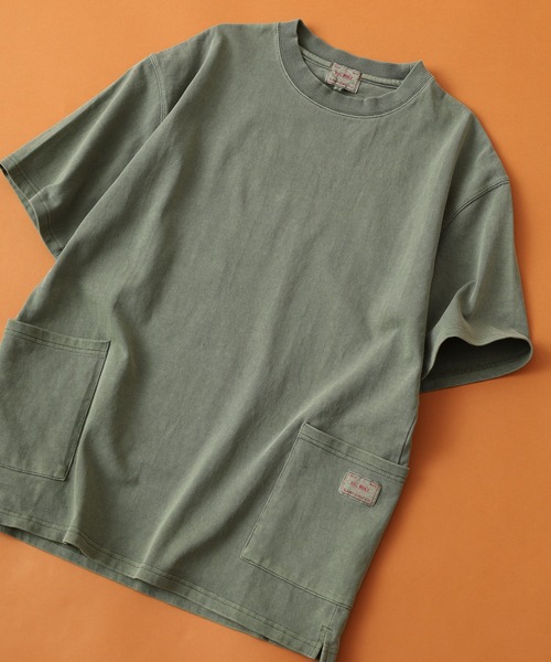 BIG MIKE(ビッグマイク)の「BIG MIKE Pigment S/S Tee ピグメント ダブルポケット 半袖Tシャツ(Tシャツ/カットソー・メンズ・スミクロ/ライトグレー/オリーブ・M/L/XL)」の1枚目の写真