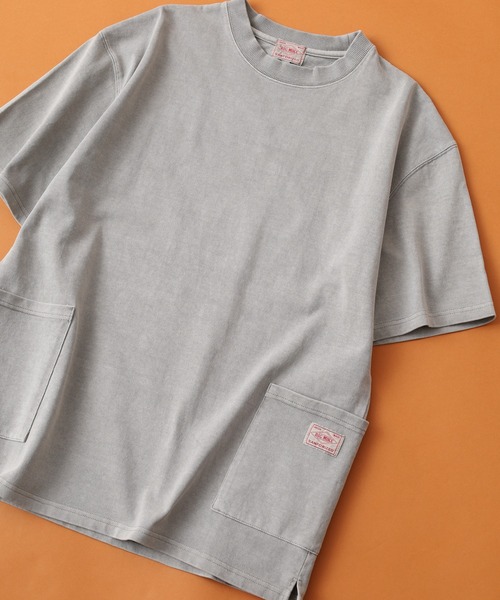 BIG MIKE(ビッグマイク)の「BIG MIKE Pigment S/S Tee ピグメント ダブルポケット 半袖Tシャツ(Tシャツ/カットソー・メンズ・スミクロ/ライトグレー/オリーブ・M/L/XL)」の3枚目の写真