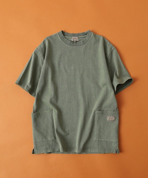 BIG MIKE(ビッグマイク)の「BIG MIKE Pigment S/S Tee ピグメント ダブルポケット 半袖Tシャツ(Tシャツ/カットソー・メンズ・スミクロ/ライトグレー/オリーブ・M/L/XL)」の5枚目の写真