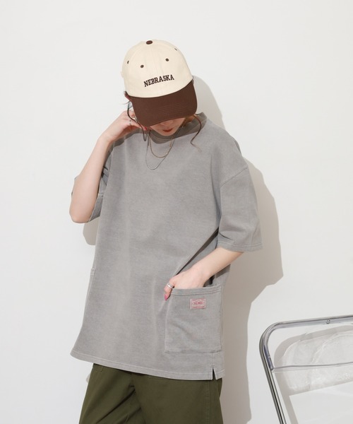 BIG MIKE(ビッグマイク)の「BIG MIKE Pigment S/S Tee ピグメント ダブルポケット 半袖Tシャツ(Tシャツ/カットソー・メンズ・スミクロ/ライトグレー/オリーブ・M/L/XL)」の14枚目の写真