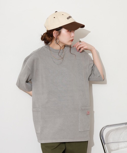 BIG MIKE(ビッグマイク)の「BIG MIKE Pigment S/S Tee ピグメント ダブルポケット 半袖Tシャツ(Tシャツ/カットソー・メンズ・スミクロ/ライトグレー/オリーブ・M/L/XL)」の16枚目の写真