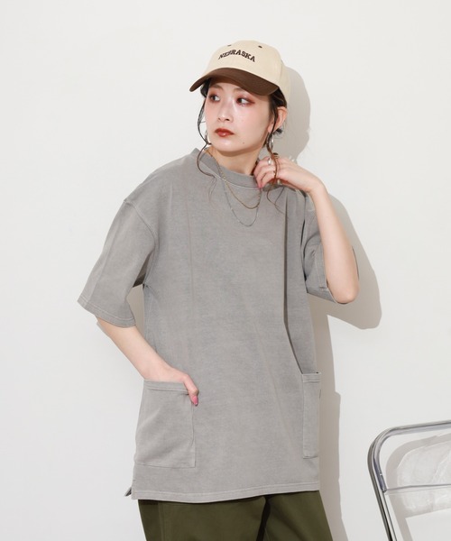 BIG MIKE(ビッグマイク)の「BIG MIKE Pigment S/S Tee ピグメント ダブルポケット 半袖Tシャツ(Tシャツ/カットソー・メンズ・スミクロ/ライトグレー/オリーブ・M/L/XL)」の17枚目の写真