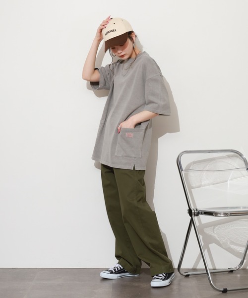 BIG MIKE(ビッグマイク)の「BIG MIKE Pigment S/S Tee ピグメント ダブルポケット 半袖Tシャツ(Tシャツ/カットソー・メンズ・スミクロ/ライトグレー/オリーブ・M/L/XL)」の19枚目の写真