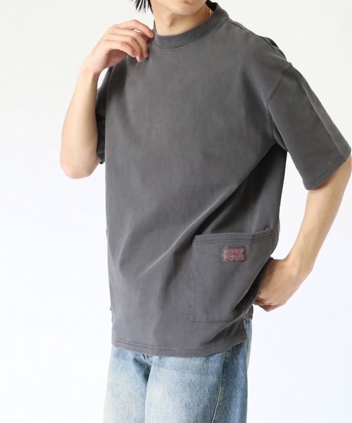 BIG MIKE(ビッグマイク)の「BIG MIKE Pigment S/S Tee ピグメント ダブルポケット 半袖Tシャツ(Tシャツ/カットソー・メンズ・スミクロ/ライトグレー/オリーブ・M/L/XL)」の22枚目の写真