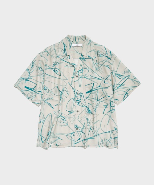 UJOH（ウジョー）の「【UJOH HOMME / ウジョーオム】Wide Set Open Collar BOX Shirt（シャツ/ブラウス・メンズ・レッド/グリーン・4/5）」の2枚目の写真