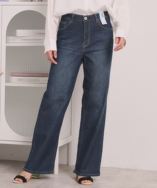 ITS'DEMO(イッツデモ)の「<EDWIN> COOL WIDE PANTS【吸水速乾】(デニムパンツ・レディース・ネイビー/ライトブルー・36/38/40)」の5枚目の写真