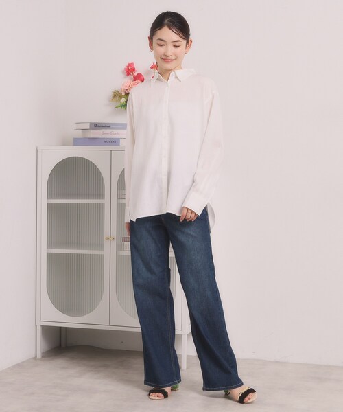 ITS'DEMO(イッツデモ)の「<EDWIN> COOL WIDE PANTS【吸水速乾】(デニムパンツ・レディース・ネイビー/ライトブルー・36/38/40)」の6枚目の写真