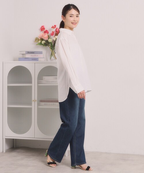 ITS'DEMO(イッツデモ)の「<EDWIN> COOL WIDE PANTS【吸水速乾】(デニムパンツ・レディース・ネイビー/ライトブルー・36/38/40)」の11枚目の写真