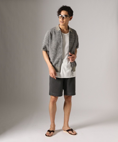 BAYFLOW(ベイフロー)の「ピグメントスウェットショーツ(スウェットパンツ・メンズ・チャコール/アイボリー/イエロー・LARGE/MEDIUM)」の5枚目の写真