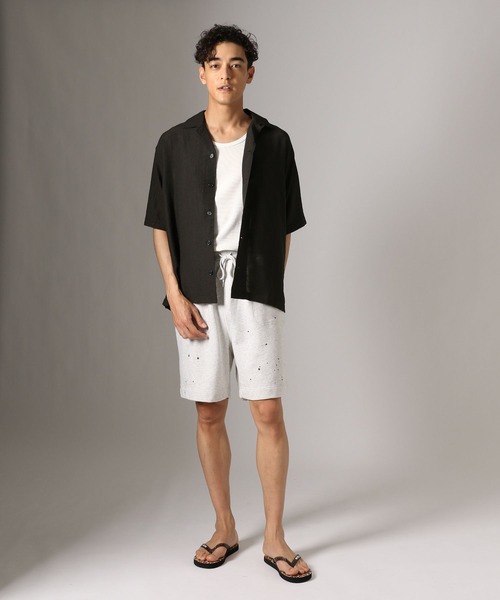 BAYFLOW(ベイフロー)の「ピグメントスウェットショーツ(スウェットパンツ・メンズ・チャコール/アイボリー/イエロー・LARGE/MEDIUM)」の7枚目の写真