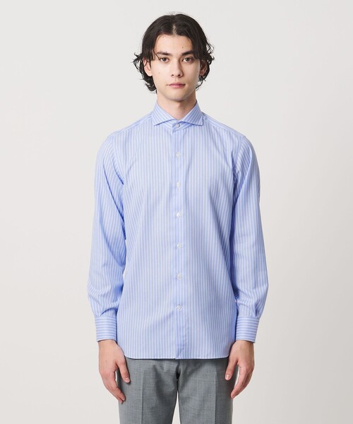 UNITED ARROWS（ユナイテッドアローズ）の「イージーケア AG パナマ ストライプ カッタウェイカラー シャツ 抗菌防臭 通気性（シャツ/ブラウス・メンズ・ライトブルー・38cm/39cm/41cm/40cm）」の4枚目の写真