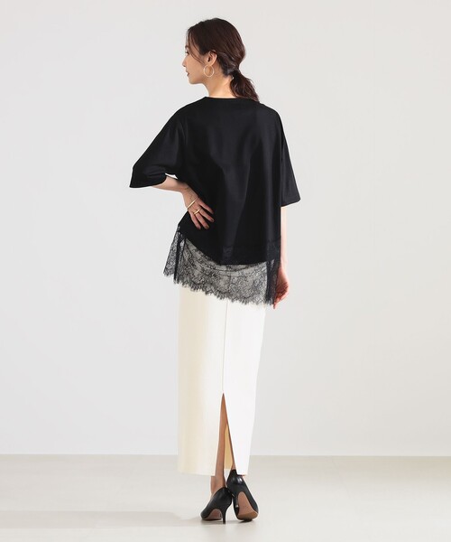 Demi-Luxe BEAMS（デミルクス ビームス）の「【8/6値下げ】レース 切り替え Tシャツ（Tシャツ/カットソー・レディース・ブラック/ブラウン/ホワイト・ONE SIZE）」の22枚目の写真