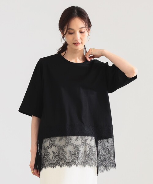 Demi-Luxe BEAMS（デミルクス ビームス）の「【8/6値下げ】レース 切り替え Tシャツ（Tシャツ/カットソー・レディース・ブラック/ブラウン/ホワイト・ONE SIZE）」の21枚目の写真
