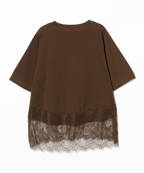 Demi-Luxe BEAMS（デミルクス ビームス）の「【8/6値下げ】レース 切り替え Tシャツ（Tシャツ/カットソー・レディース・ブラック/ブラウン/ホワイト・ONE SIZE）」の7枚目の写真