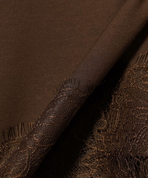 Demi-Luxe BEAMS（デミルクス ビームス）の「【8/6値下げ】レース 切り替え Tシャツ（Tシャツ/カットソー・レディース・ブラック/ブラウン/ホワイト・ONE SIZE）」の5枚目の写真