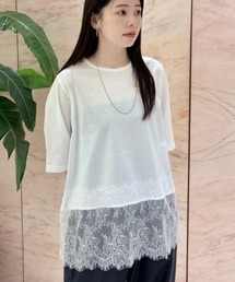【8/6値下げ】レース 切り替え Tシャツ