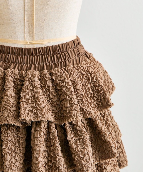Belle Charme（ベルシャルム）の「【Belle Charme】Layered Frill Mini Skirt（スカート・レディース・ブラック/オフホワイト・FREE）」の18枚目の写真