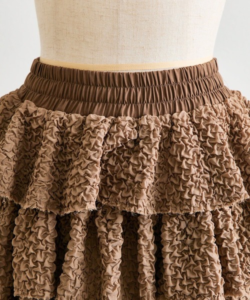 Belle Charme（ベルシャルム）の「【Belle Charme】Layered Frill Mini Skirt（スカート・レディース・ブラック/オフホワイト・FREE）」の19枚目の写真