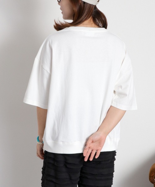 DISCUS ATHLETIC(ディスカス アスレチック)の「【DISCUS ATHLETIC】DISCUSカレッジロゴ / ルーズシルエット ショートスリーブTee(Tシャツ/カットソー・レディース・ブルー/オフホワイト/レッド・M)」の12枚目の写真