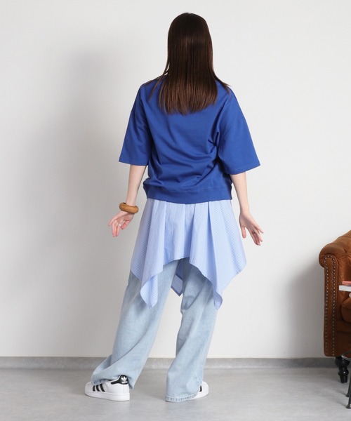 DISCUS ATHLETIC(ディスカス アスレチック)の「【DISCUS ATHLETIC】DISCUSカレッジロゴ / ルーズシルエット ショートスリーブTee(Tシャツ/カットソー・レディース・ブルー/オフホワイト/レッド・M)」の20枚目の写真