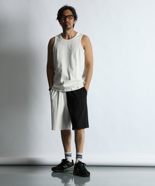 The DUFFER of ST.GEORGE(ザダファーオブセントジョージ)の「8oz HEAVY WEIGHT TANK TOP:セットアップ対応 8オンス ヘビーウェイト タンクトップ(Tシャツ/カットソー・メンズ・オフホワイト/スミクロ/ベージュ/ネイビー・XX-LARGE/MEDIUM/LARGE/X-LARGE)」の6枚目の写真
