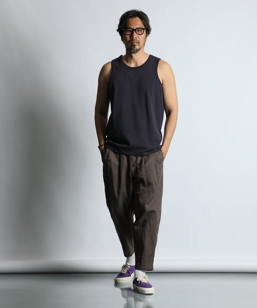 The DUFFER of ST.GEORGE(ザダファーオブセントジョージ)の「8oz HEAVY WEIGHT TANK TOP:セットアップ対応 8オンス ヘビーウェイト タンクトップ(Tシャツ/カットソー・メンズ・オフホワイト/スミクロ/ベージュ/ネイビー・XX-LARGE/MEDIUM/LARGE/X-LARGE)」の12枚目の写真
