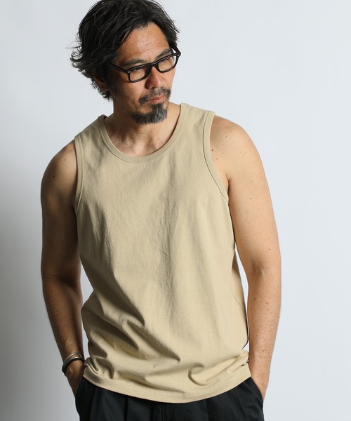 The DUFFER of ST.GEORGE(ザダファーオブセントジョージ)の「8oz HEAVY WEIGHT TANK TOP:セットアップ対応 8オンス ヘビーウェイト タンクトップ(Tシャツ/カットソー・メンズ・オフホワイト/スミクロ/ベージュ/ネイビー・XX-LARGE/MEDIUM/LARGE/X-LARGE)」の9枚目の写真